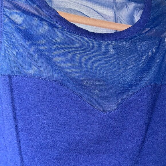 Express navy blue mesh heart-shaped tank - Picture 6 of 7